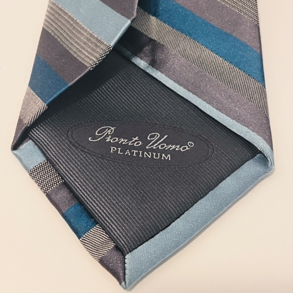 Set Italian 💯 Silk  Ties Valerio Garati Hand Made & Pronto Uomo Platinum Vtg - Picture 8 of 12